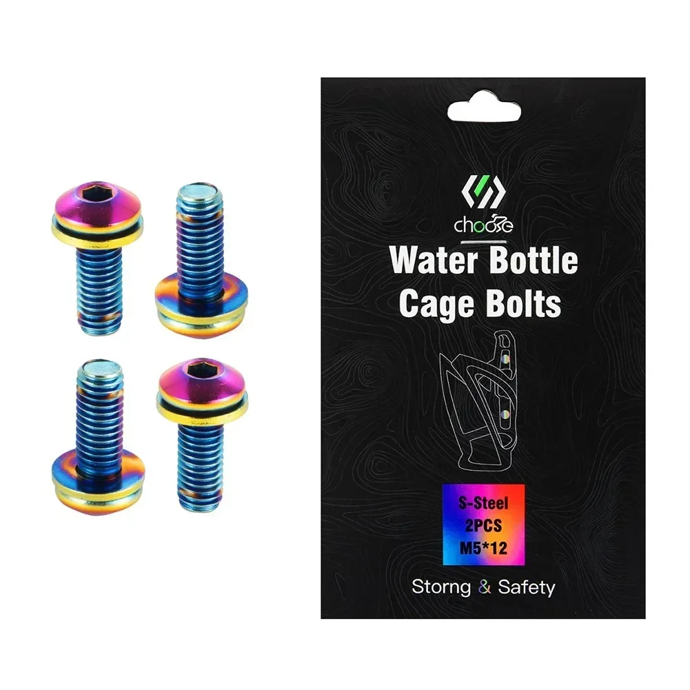 Mountain Biking Water Bottle - 4pcs M5x12 Bicycle Bottle Cage Bolts